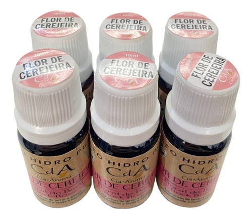 Kit 6 Óleo Hidrossolúvel Flor Cerejeira Umidificadores 10ml 0