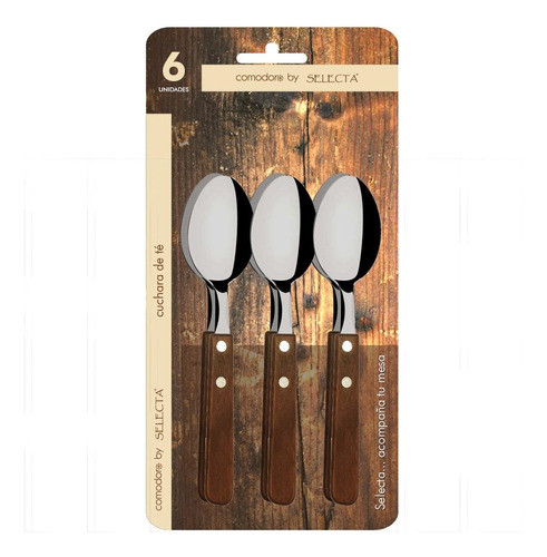Set 6 Piezas Cucharas De Té Mango De Madera 0