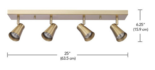 Globe Electric 64000046 Iluminación De Riel De 4 Luces, Lató 1