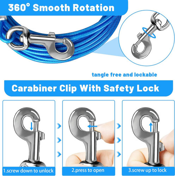 Cable De Corredera Para Perros, Acero Resistente, 3/45/6/76/ 1 Cable De Corredera Para Perros, Acero Resistente, 3/45/6/76/ 1