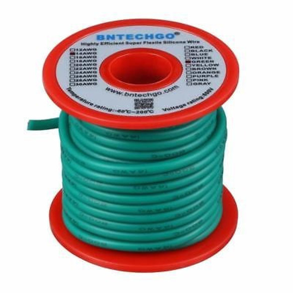 14 Calibre Flexible Silicona Cable Verde 40 Pies 600v 200 De 1 14 Calibre Flexible Silicona Cable Verde 40 Pies 600v 200 De 1