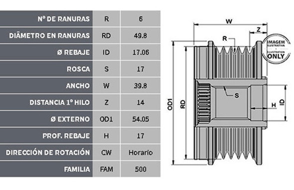 Polea Alternador Nissan Sentra /08/tiida/versa 1