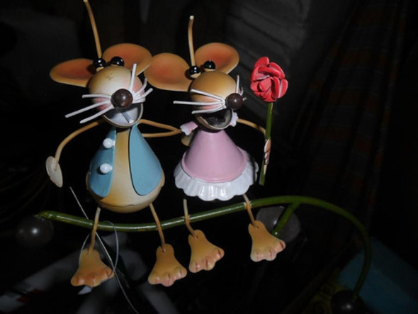 Raton Ratoncito Ratones Pendulo Estaca Metalicas Jardin 1