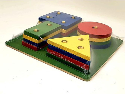 Brinquedo Pedagógico Montessori Formas Geométricas Verde 0
