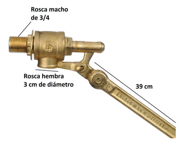 Flotante A Presion 3/4 Bronce Regulable Tanque Agua Devesa 1