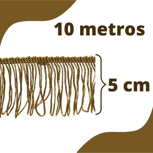 Franja De Tecido Mostarda - 5cm Rolo C/10 Metros - Nybc 1