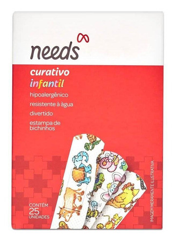 Curativo Infantil Needs Com 25 Unidades 0