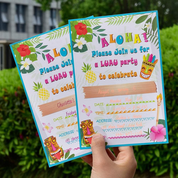 Wernnsai Hawaiian Aloha Luau Party Invitations With Envelope 1