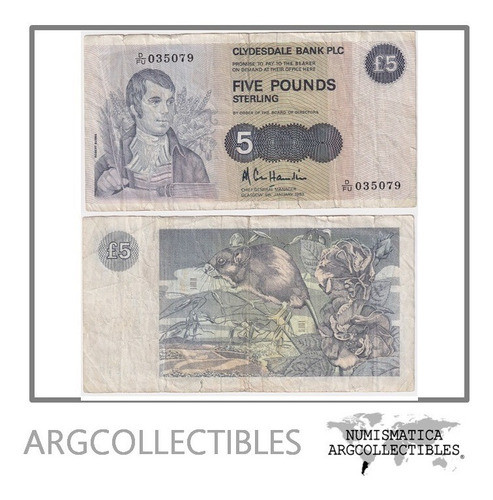 Escocia Billete 5 Pound 1983 P-212b F+ 0