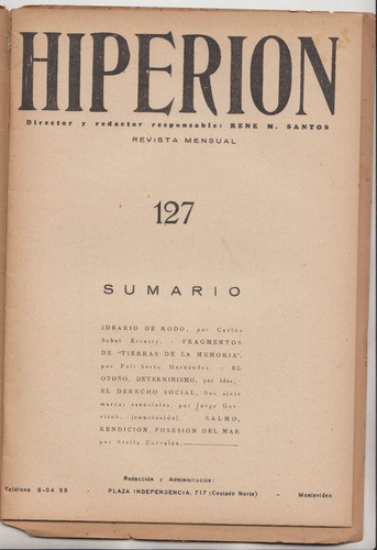 1947 Felisberto Hernandez Idea Vilariño Hiperion 127 Uruguay 1