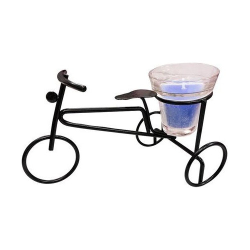 Adorno Vela En Soporte Bicicleta En Metal Souvenir 1