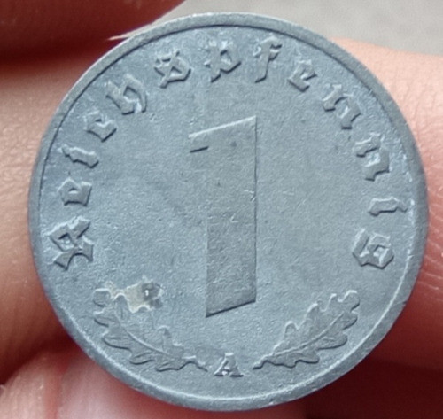 Moneda Alemania Segunda Guerra Mundial 1 Pfening 1943 A 1