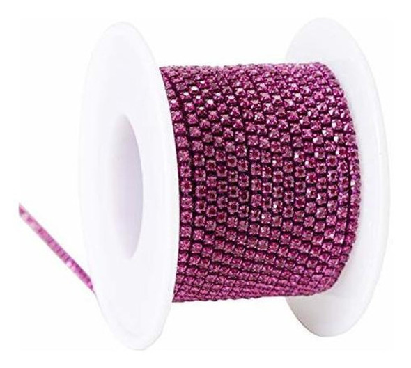 Tira De Strass 2.5mm 1rollo De 9m Fucsia 1