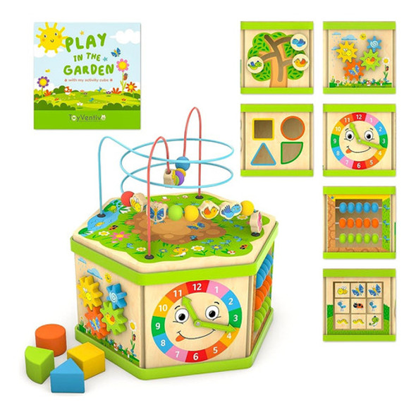 Toyventive Wooden Kids Baby Activity Cube - Regalos Para 1 U 0