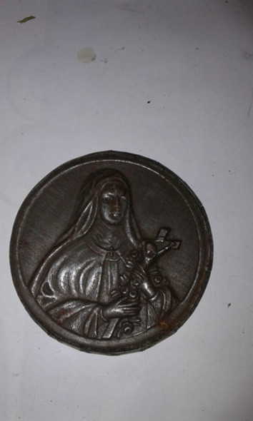 Antiguo Relicario Imagen Virgen Santa Teresita Niño Jesus 0