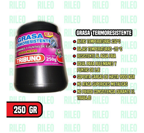 Grasa Termoresistente Para Rulemanes Y Puntas De Eje 250gr 1
