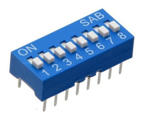 Interruptor Dip Switch 8 Posiciones 2.5mm Azul 0