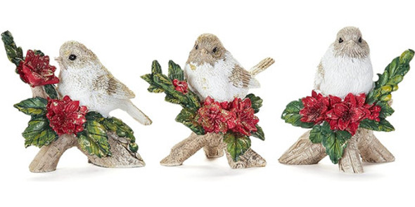 Giftcraft Christmas Bird Statues Home Decor, Three Songbird 0