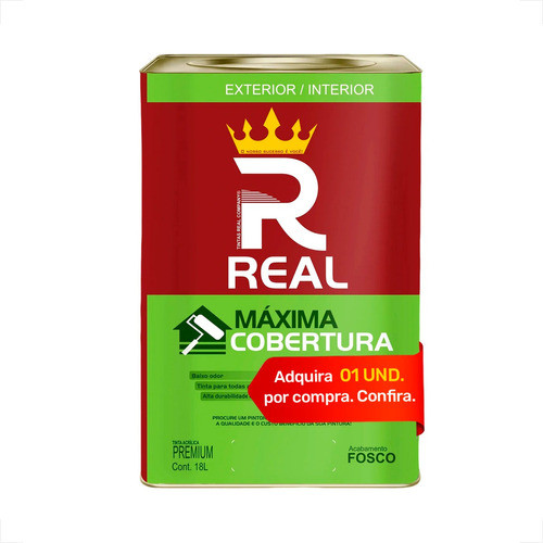 Tinta Acrilica Latex Real Maxima Cobertura 18l Cinza Medio 0