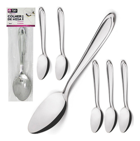 Jogo 24 Colher Mesa Inox Talher Refeição Sopa Caldo Promoção 0