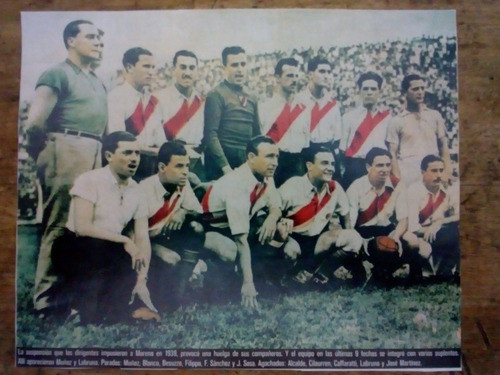 Recorte River Plate Año 1939 Con Suplentes 0