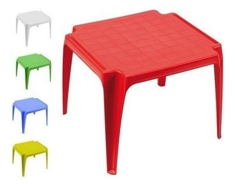 Combo 4 Sillas De Plastico + Mesa De Niño Varios Colores 1