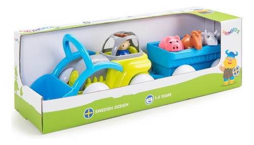 Viking Toys Tractor Midi Con Remolque Y Animales 1