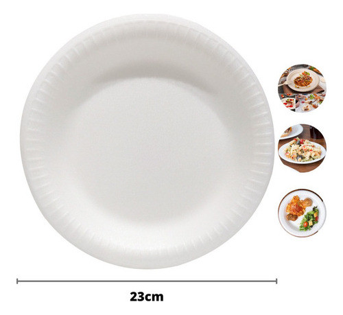 Prato Isopor Descartável Refeição Festa 23cm C/200 Un 1
