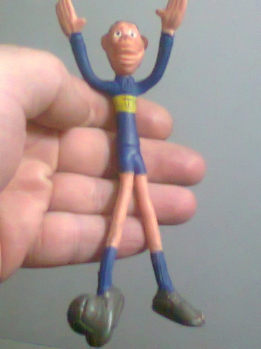 Muñeco Goma Bendable Boca Mascota Hincha + Calco Futbol Kxz 1