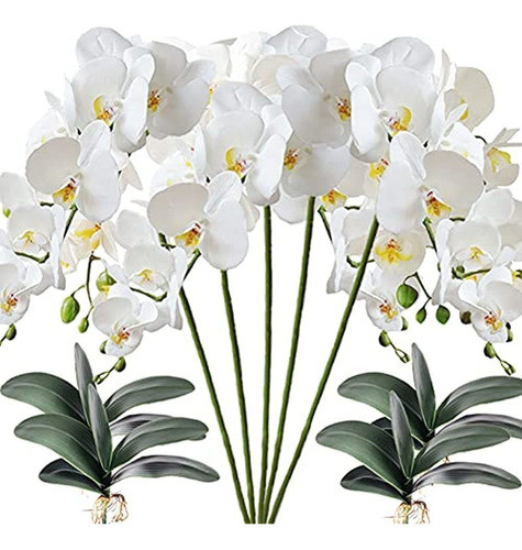 Hinyoco 5 Piezas De Flores Artificiales De Phalaenopsis Y 4 0