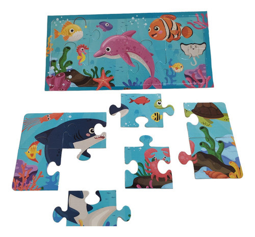 2 Rompecabezas Infantil De Animales De Mar X8 Piezas - Jibuk 1