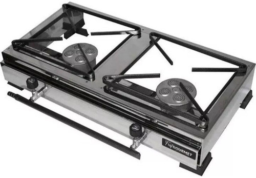 Fogão 20x20 Fast Gourmet Inox 2 B Camping Caminhoneiro Ap 0