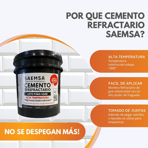 Cemento Refractario 1m2 8kg Parrillas Hogares Envíos Al País 1