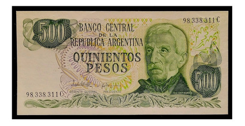Argentina Billete 500 Pesos Ley 1982 C Sc Bot 2432 Fil C 1