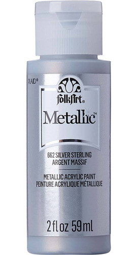 Acrilico Metalizado Folk Art 59ml Color K662 Silver Stirling 0
