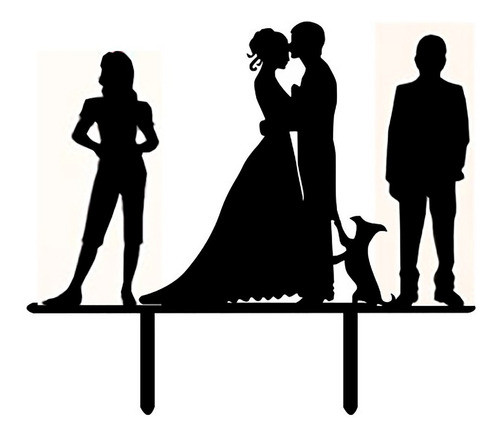Topper Casamiento Boda Familia Nena Nene Perro Personalizado 0