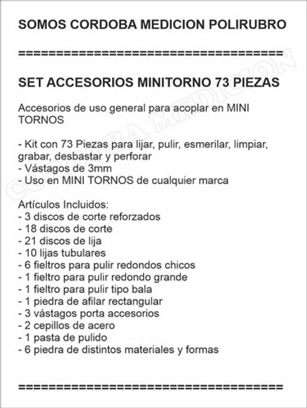 Set Accesorios Minitorno 73 Piezas 1