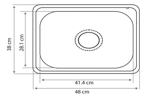 Pileta De Cocina Satinado 48x34.5x18cm Dgc 1