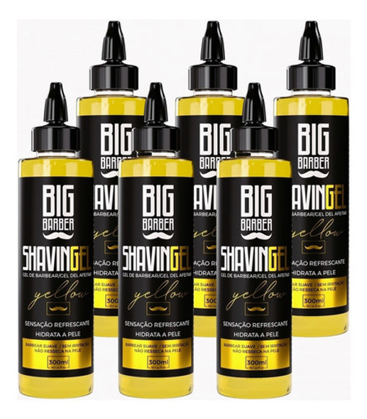 Shaving Gel Barbear Bisnaga Big Barber Yellow Pacote 6 Unids 0