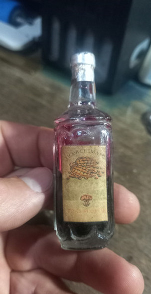 Botellita Antigua Miniatura Licor Crema Tres Plumas 0