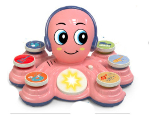Juguete Musical Pulpo Tambor Con Diferentes Ritmos Rosa 0