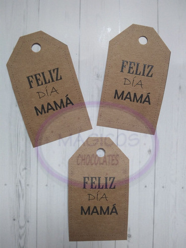 100 Tags Personalizado Papel Kraf O Papel De 300grs Sin Hilo 0