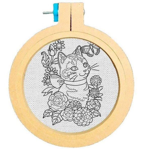 8 Telas Listas Para Bordar 34 X 26 Cm ¡diseños !! Gatito3 1