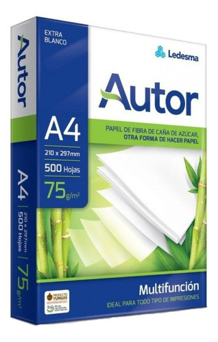 Resma Hojas Papel A4 Autor X500 Hojas Impresoras Fotocopia 0