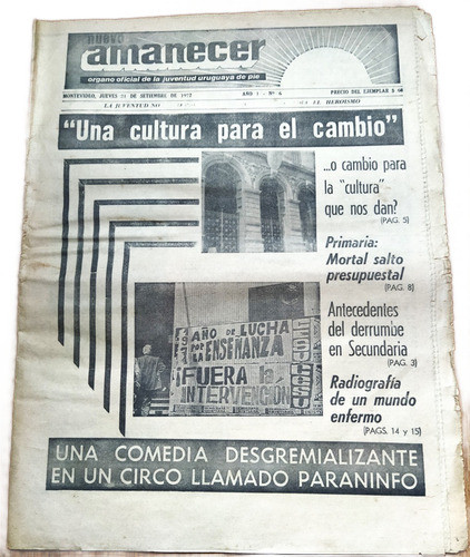 1972 Uruguay Derecha Radical Jup Semanario Nuevo Amanecer 0