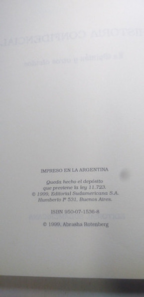 Antiguo Libro Historia Confidencial Juan Domingo Perón 1