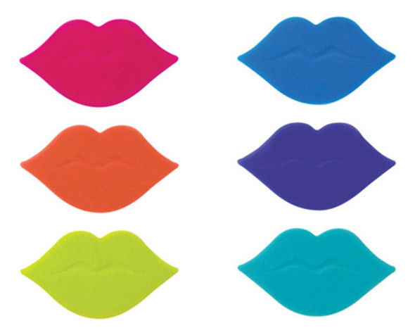 Kit 6 Marcadores De Copo Em Silicone Boca - A1255 1