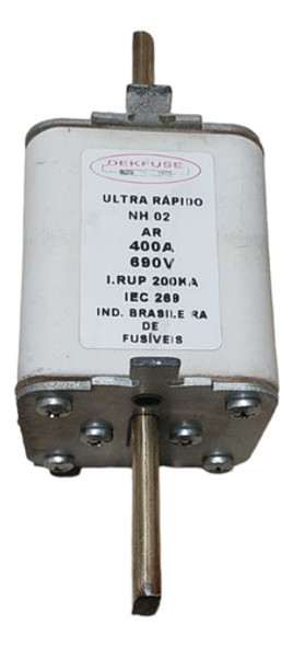Fusível Ultra Rápido Dekfuse Nh 02 Ar 690v 400a 200ka 1
