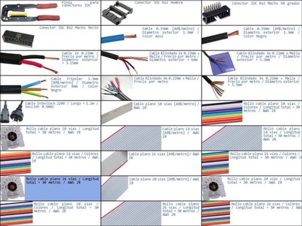 Cable Plano 16 Vias 30 Metros Flat Hilos Pines Conductores 1
