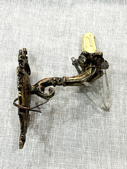 Antiguo Aplique En Bronce Con Hermosos Caireles 1